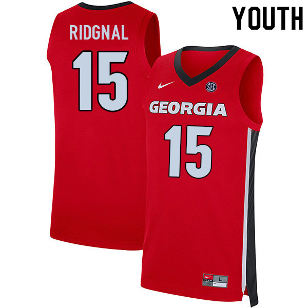 Youth #15 Dalen Ridgnal Georgia Bulldogs College Basketball Jerseys Sale-Red
